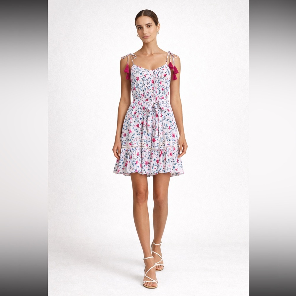 NWT CELINA MOON Floral Belted Mini Dress